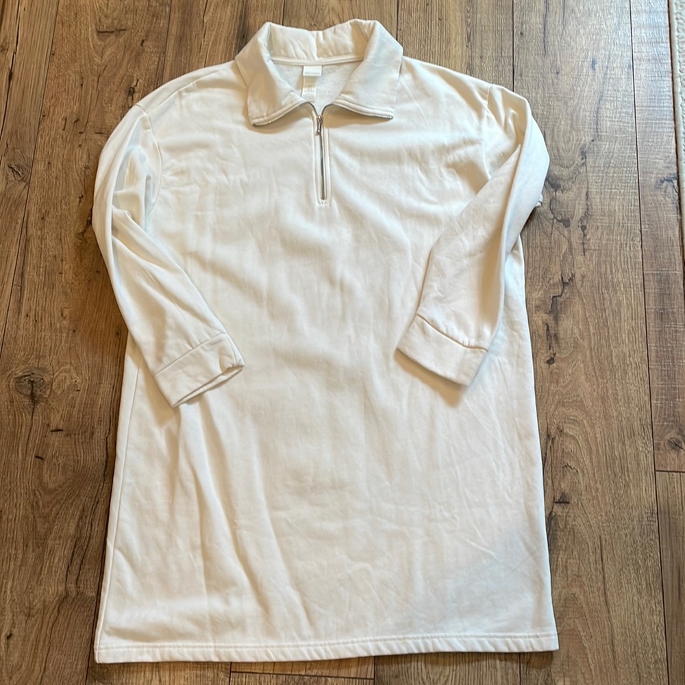 H&M cream colored 3/4 sleeve dress size Large